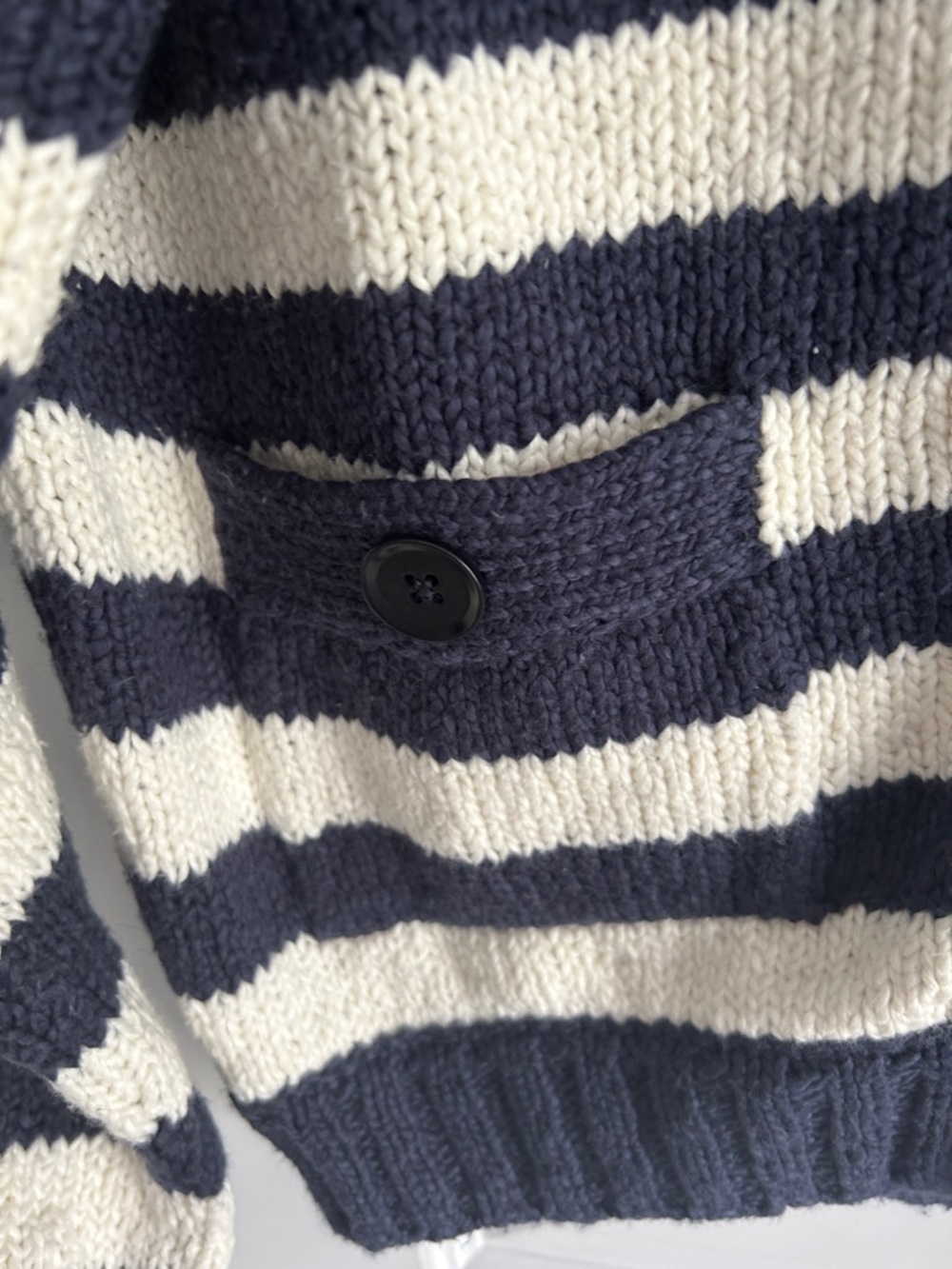 Anthropologie Nation Los Angeles Tessa Marine‎ stripe cotton Cardigan small - Picture 5 of 10